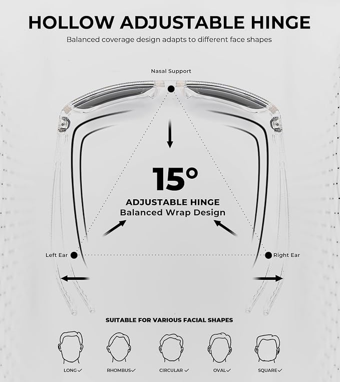 KALIYADI Polarized Sunglasses for Men, Lightweight Sun Glasses with UV Protection for Driving Fishing Golf