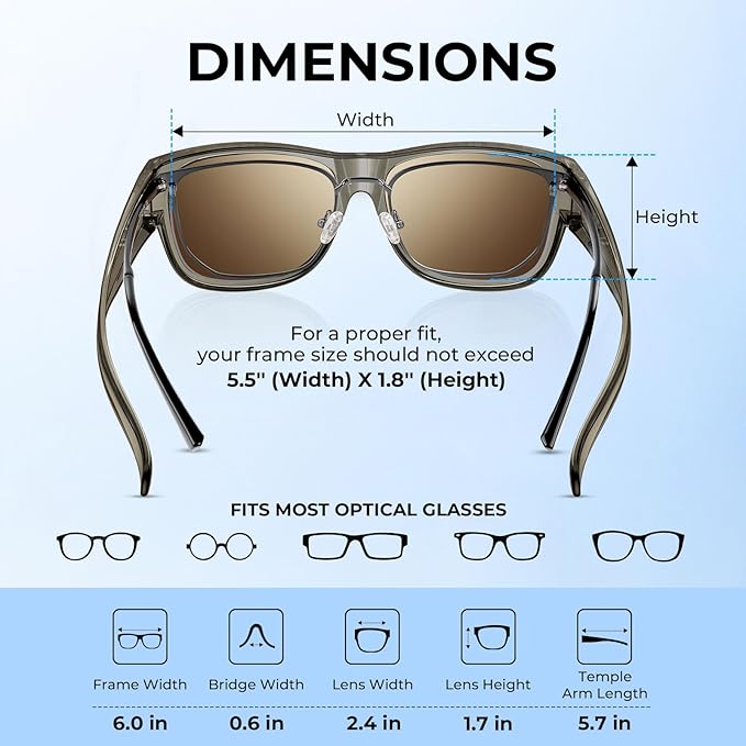 KastKing Chariton Fit-Over Polarized Wrap Around Over Sunglasses for Men and Women, Ideal for Driving Fishing Cycling Running