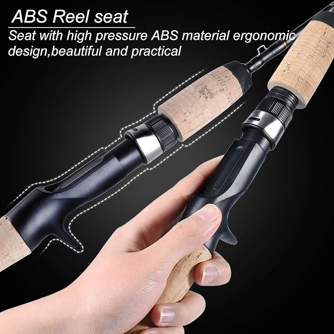 Sougayilang Fishing Rods Graphite Lightweight Ultra Light Trout Rods 2 Pieces Cork Handle Crappie Spinning Fishing Rod