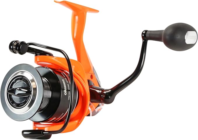 Okuma Cat Slayer Custom Spinning Reel – 6000 Size Catfish Reel with DFD Dual Force Drag, Flite Drive System, UV Reactive Body, Neon Green, CSC-6000NO
