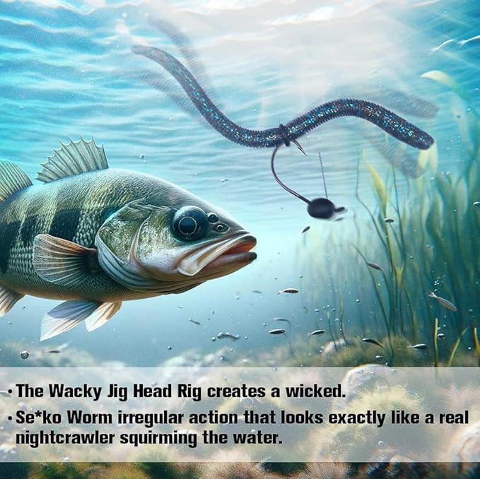 Weedless-Wacky-Rig-Hooks-Weedless-Jig-Head Worm Weights Hook for Bass Fishing 10 Pack