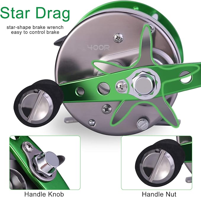 Sougayilang XLT Baitcasting Reel – 22LB Drag, 5.3:1 Gear Ratio, 6+1 Bearings, Reinforced Metal Body Round Conventional Reel for Catfish, Musky, Bass, Pike – Saltwater Inshore Surf Trolling
