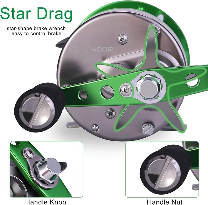 Sougayilang XLT Baitcasting Reel – 22LB Drag, 5.3:1 Gear Ratio, 6+1 Bearings, Reinforced Metal Body Round Conventional Reel for Catfish, Musky, Bass, Pike – Saltwater Inshore Surf Trolling