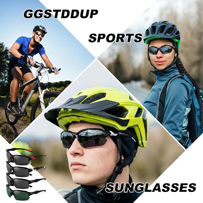 4 PACK Polarized Sport Sunglasses for Women Men UV Protection,Running Cycling Fishing Sunglasses Outdoor
