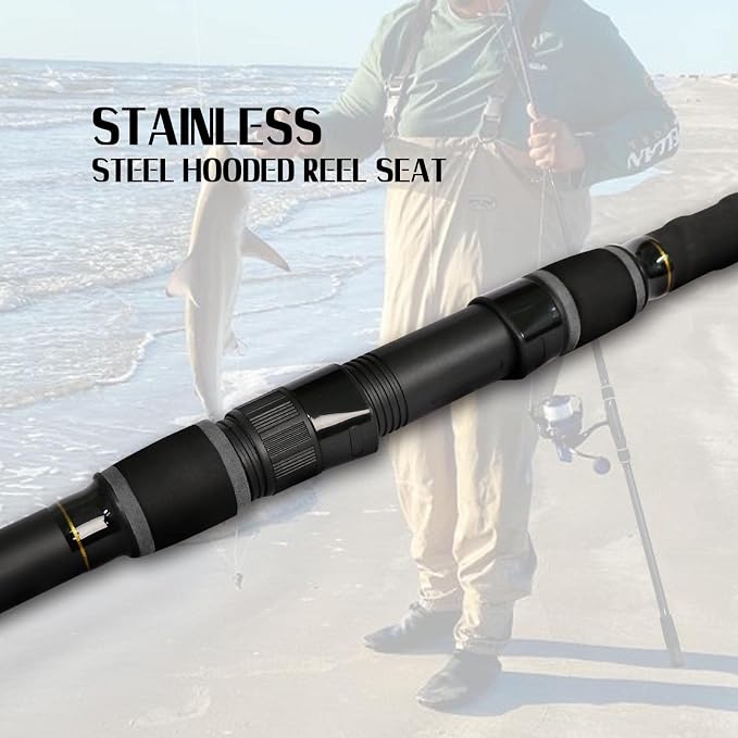 Fiblink Surf Fishing Rod 2 Piece/3 Piece Portable Travel Spinning Rod Saltwater Surf Rod (9'/10'/10'6"/12')