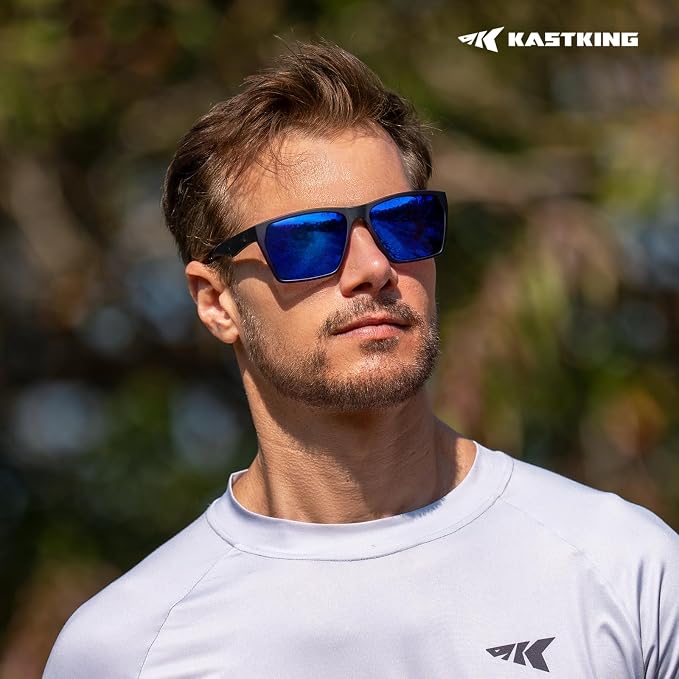 KastKing Beartrap Polarized Sports Fishing Sunglasses, With PuriVex Protective Lens Coating, Square Frame Design, Men Women