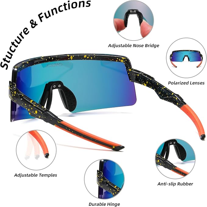 Two Sizes For Adults and Youth Polarized Sunglasses Men Women Outdoor Sport Baseball Glasses UV400 Cycling Eyewear