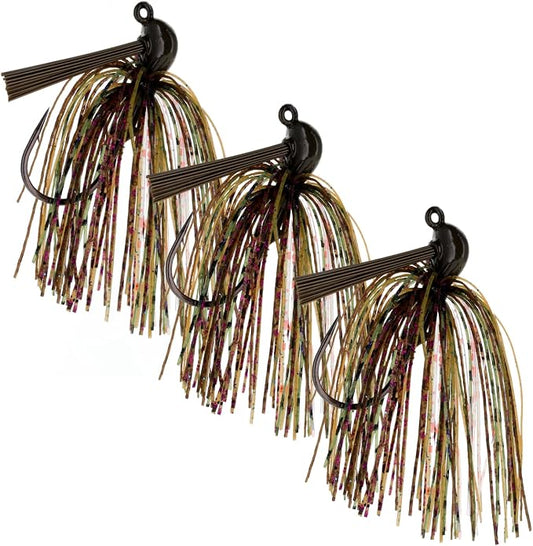 Reaction Tackle Flipping Jigs for Bass Fishing – Weedless Design Fishing Jig Head Fishing Lures - Bass, Pike, Walleye, Muskie and More (3-Pack)