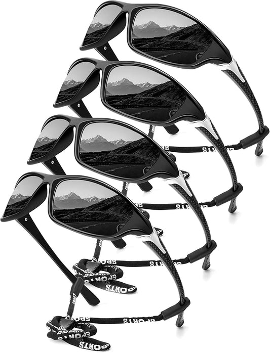 KALIYADI 4 Pack Polarized Sunglasses-Men Sports Sun-glasses: Mens Sunglasses UV Protection for Fishing Driving Cycling