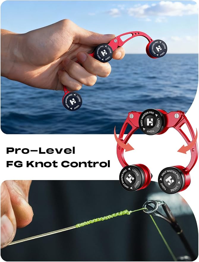 HOOK-EZE FG Knot Tying Tool, GT Knot Assist for Braid to Leader Connection, Adjustable Tension, Fast and Secure FG Knotter, Premium Fishing Gifts for Saltwater Freshwater Anglers Fishermen