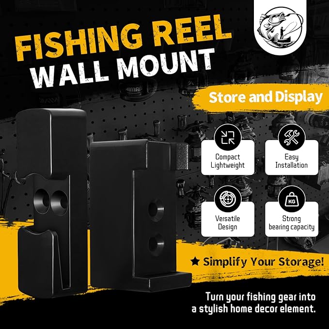 Fishing Reels Display Fishing Reel Holder Reel Storage Holder Fishing Reel Wall Mount Rack (Baitcasting, 3)