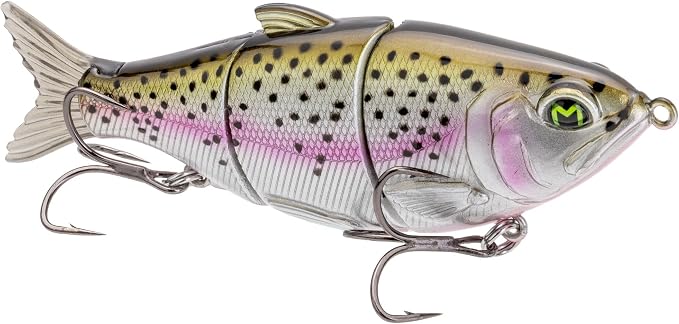 Lew's MachShad Fishing Lure, Lipless Jointed Swimbait, Realistic Swimming Action, Slow Sinking, Size 4 Mustad KVD Elite Short Triple Grip Treble Hooks