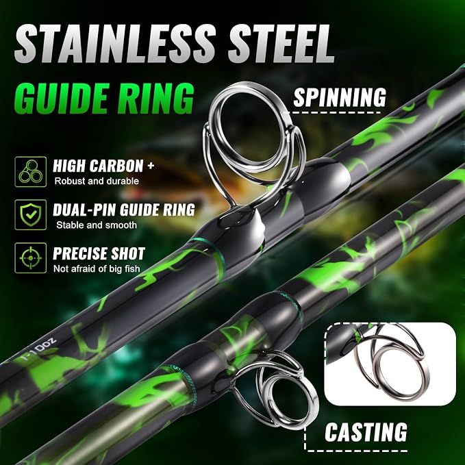 Sougayilang Catfish Rod 7' MH Catfishing Pole, Carbon Fishing Rod with Solid Tip, Stainless Steel Guides & Spiral EVA Handle for Freshwater Saltwater for Catfish-Spinning/Casting