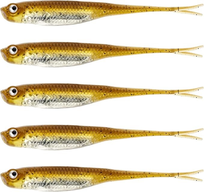 QualyQualy Soft Swimbait Fishing Lures 5PCS 6PCS Jerk Shad Minnow Drop Shot Lure Bass Bait Shad Lure Soft Jerkbait for Bass Trout Pike Walleye Crappie 2.95'' 3.93'' 4.72''