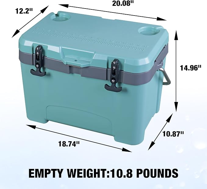 YELLOW JACKET 27 Quart Ice Cooler, Portable Ice Chest Hard Cooler Box with Retention Insulation and Heavy Duty Handle for Camping, Picnic, Beach, Drink, Beverage, Fishing