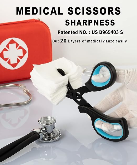 MEUUT 2 Pack Trauma Shears Patented Bandage Scissors for Left and Right Hand - Medical Supplies with 8 inch Heavy Duty Medical Scissors for EMT Workers Nurses