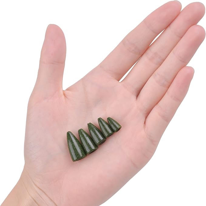 Bullet Fishing Sinkers Bass Fishing Weights Kit, 60pcs Worm Fishing Slip Weights Painted Pitching Flipping Weight Worm Weights for Bass Fishing Texas Rig Carolina Rig