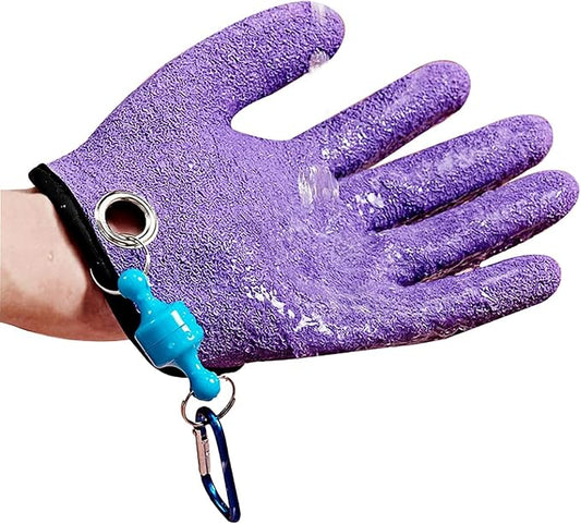 Fishing Gloves with Magnet Release - Non-Slip, Professional, Puncture Proof, Fish Handling