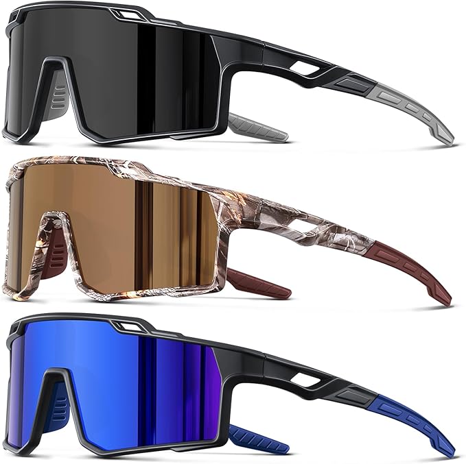 Polarized Sport Sunglasses Men Cycling Driving Fishing UV Protection Sun Glasses Lightweight Big Frame Mountain Bike Goggles
