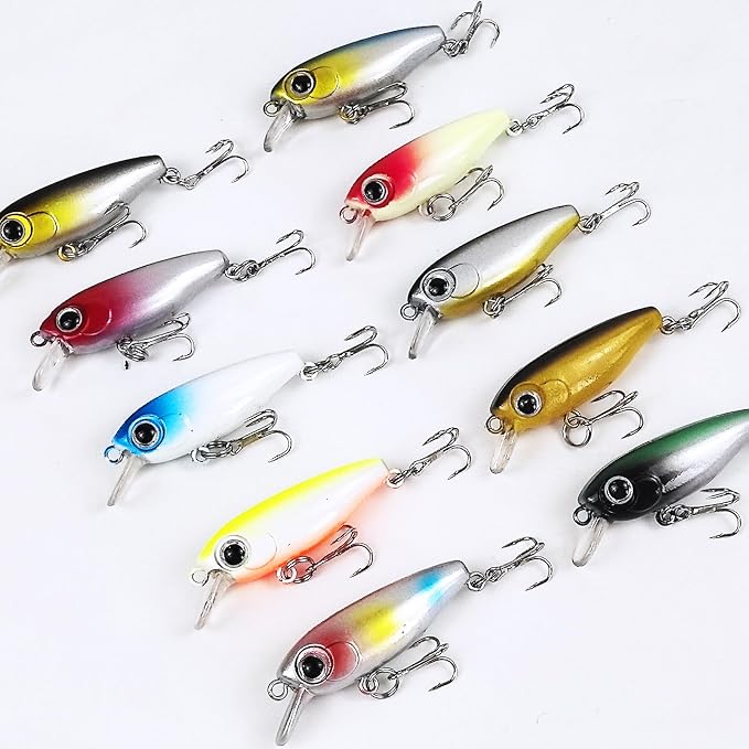 Fishing Lures Large Hard Bait Minnow VIB Lure with Treble Hook Life-Like Swimbait Fishing Bait Popper Crankbait Vibe Sinking Lure for Bass Trout Walleye Redfish