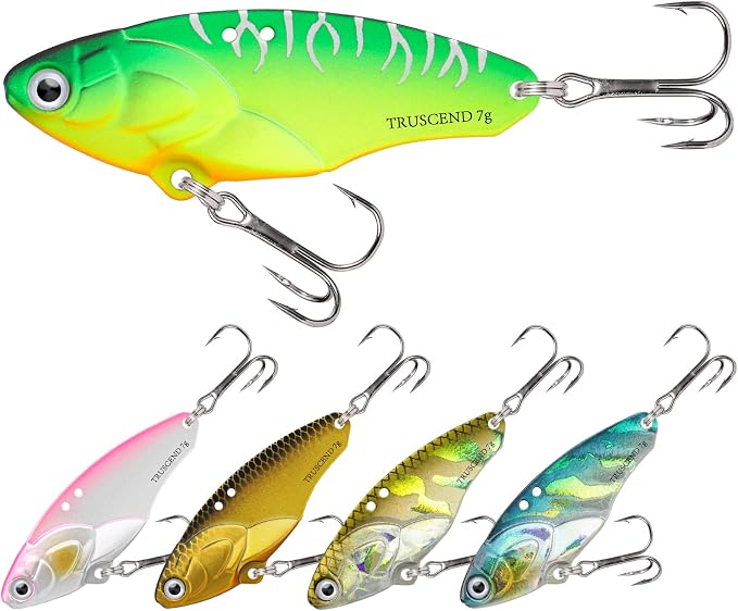 TRUSCEND Swim or Jig Fishing Spinner Baits for Freshwater and Saltwater, Rooster Tail Fishing Lures for Trout Bass Walleye Crappie Salmon Pike, Blade Bait with Copper Blade
