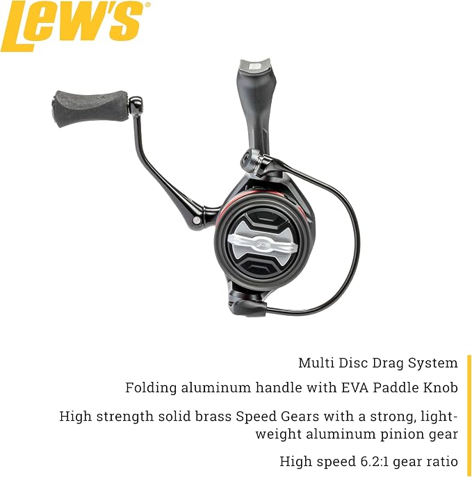 Lew's Speed Spin CRX Spinning Fishing Reel, 8+1 Bearings, Graphite Frame and Sideplate, Solid Brass Speed Gears, Speed Lube, Multi-Disc Drag