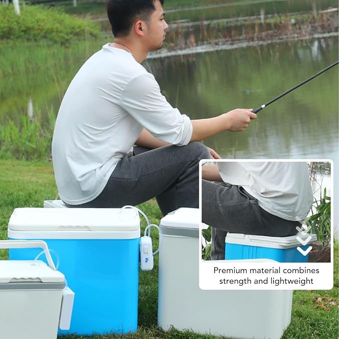 6L Cooler Box, Portable Insulated Hard Cooler, Keeps Food and Drinks Cold for Outdoor Camping Picnic Fishing