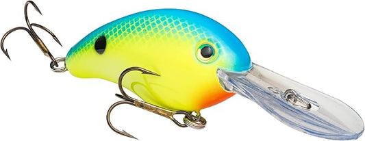 Strike King Pro Model 6XD Fishing Lure, Deep Diving Crankbait, Unique Curved Bill, Free-Floating Rattle Chambers, 1-Ounce, Dives to 19-Feet, Size 1 Treble Hooks