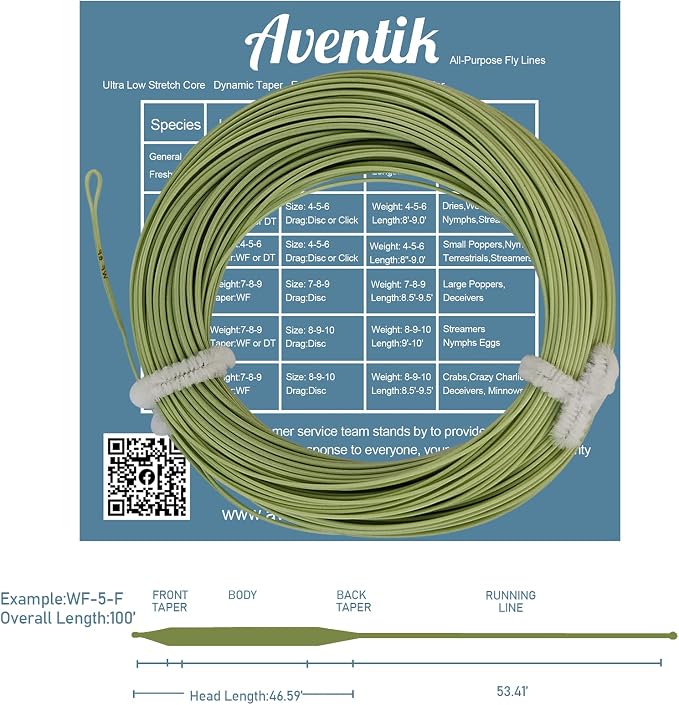 EUPHNG All-Purpose Fly Line Floating Trout Fishing Line Welded Loop Line ID Weight Forward Fly Fishing Line 100FT