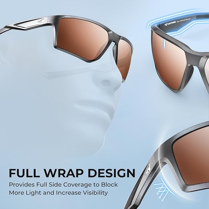 KastKing Osage Polarized Sport Sunglasses for Men and Women, Ideal for Driving Fishing Cycling Running, UV Protection