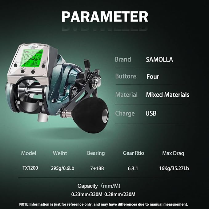 Digital Baitcasting Fishing Reel with LCD Display,8 oz Ultralight Electric Baitcaster Reel, 22-35 Lb Max Drag,6.3:1/7.2:1 Gear Ratio,Left/Right Handed,Compact Design for Freshwater & Saltwater
