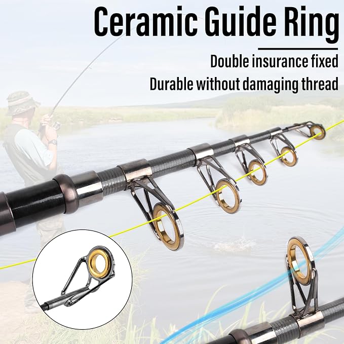 Dr.Fish Fishing Rod and Reel Combos 125-Pieces Telescopic Spinning Pole Reel Gear Equipment Set with Tackle Bag for Adult Collapsible Travel Complete Fishing Set Men Starter Freshwater Saltwater