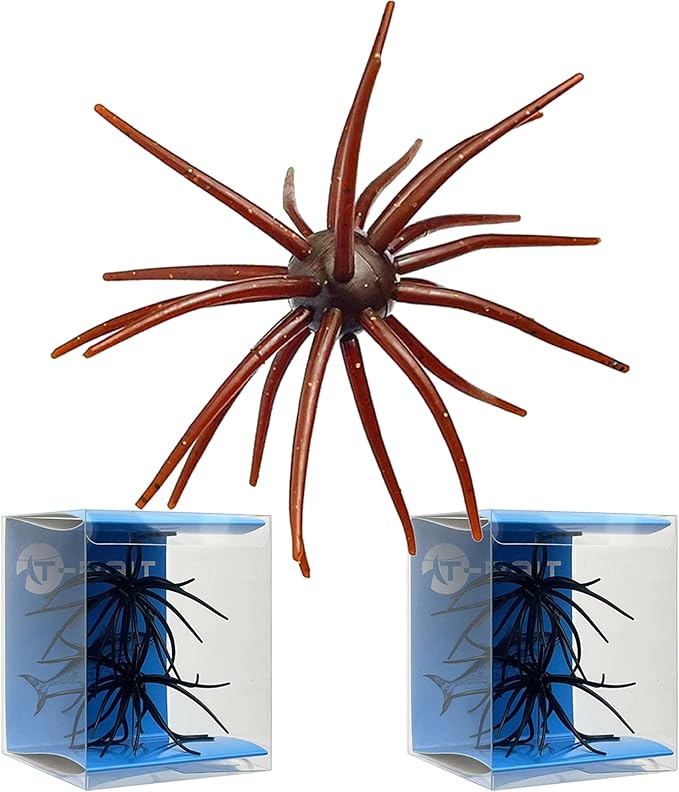 4Pcs Floating Sea Urchin Soft Lure | Tentacle Creature Lure, 4.33" & 3.54" TPR Finesse Baits, 5 Colors, Ideal for Bass Fishing with Drop Shot, Wacky Rig, Neko Rig