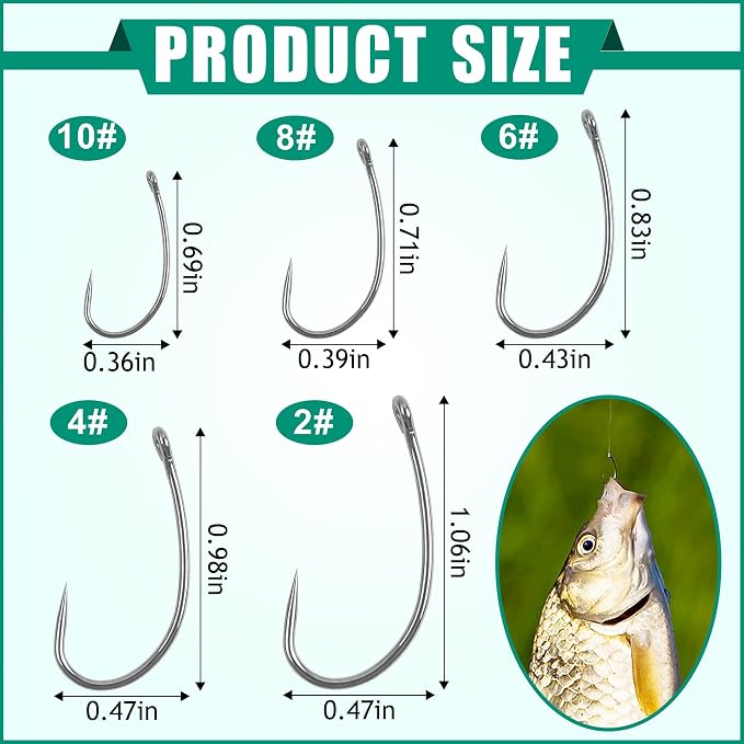 200pcs Barbless Fishing Hooks Kit Curve Shank Barbless Hook Carp Trout Circle Crank Fly Tying Fishing Hooks Leader Bait Rigs Fishing Accessoires Freshwater Saltwater