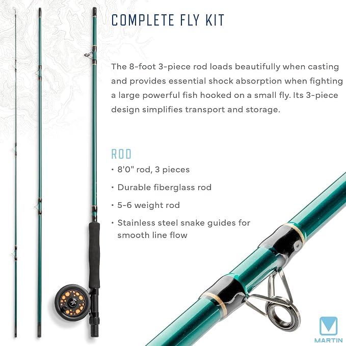 Martin Fly Reel and Fishing Rod Combo Kit