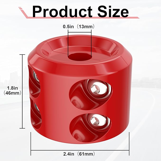BFXM Winch Stopper for Cable, Rubber Winch Cable Stopper with Allen Wrench to Protect Winch Rope from Wear and Tear, Winch Accessories for ATV, UTV, Truck (Red)