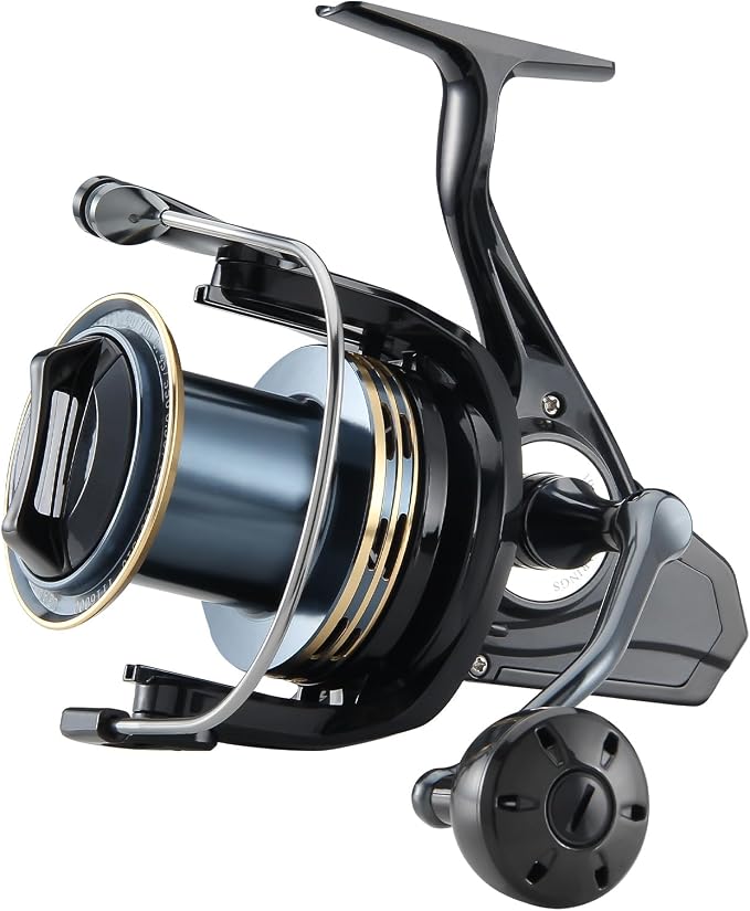 Big Game Surf Spinning Fishing Reel 8000/12000,20KG Drag Power Backlash-Free Bearings,Metal Reel Seat,Zinc Alloy Gear for Saltwater Inshore and Offshore Fishing