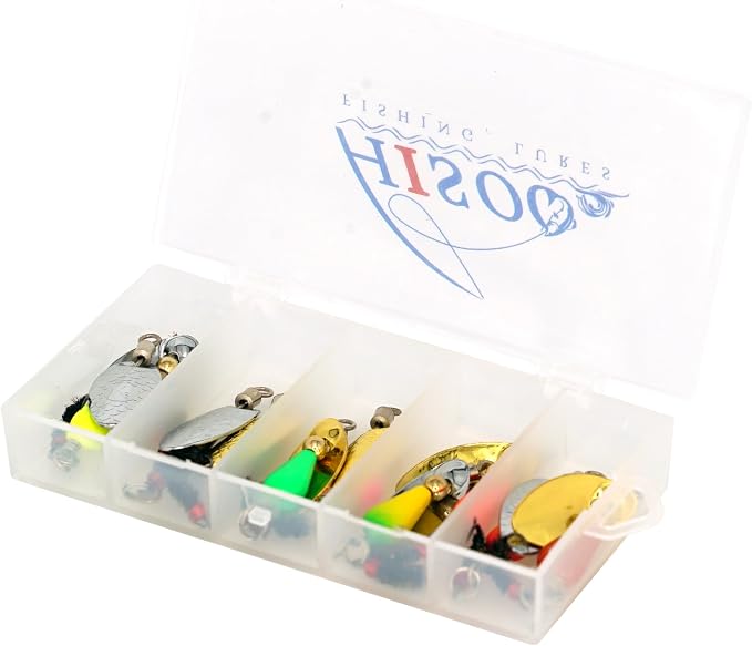 Trout Spinners - Fly Trout Fishing Lures for Bass Salmon Pike, Smallmouth Bass Lures with Brass Spinner for Lake River Fishing