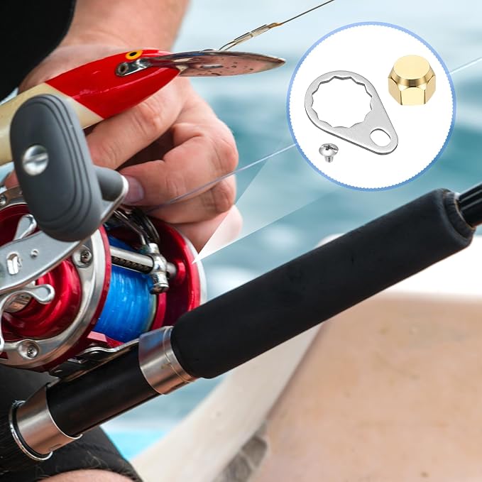 Fishing Reel Screw Nut Caps, Right Handle Knob Locking Plate Nut Replacement Parts
