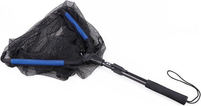 RESTCLOUD Fishing Landing Net with Telescoping Pole Handle, Fishing net Freshwater for Kids Men Women, Extend to 40-63 Inches