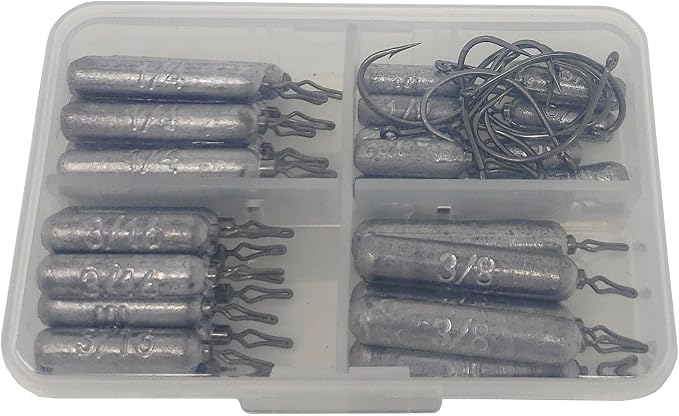 Reaction Tackle Lead Drop Shot Weights for Bass Fishing - Freshwater & Saltwater - Skinny Pencil Shaped Sinkers for Drop Shot Rig