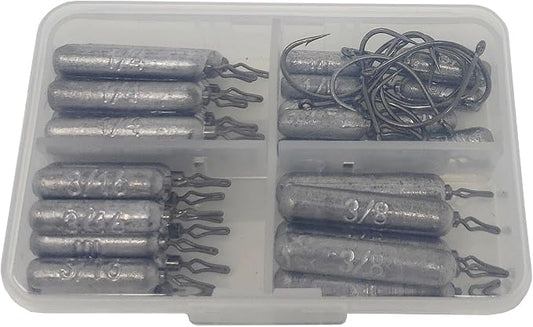 Reaction Tackle Lead Drop Shot Weights for Bass Fishing - Freshwater & Saltwater - Skinny Pencil Shaped Sinkers for Drop Shot Rig