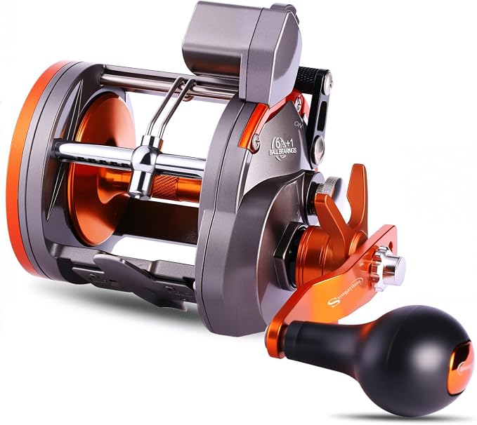 Sougayilang Line Counter Trolling Reel Conventional Level Wind Fishing Reel