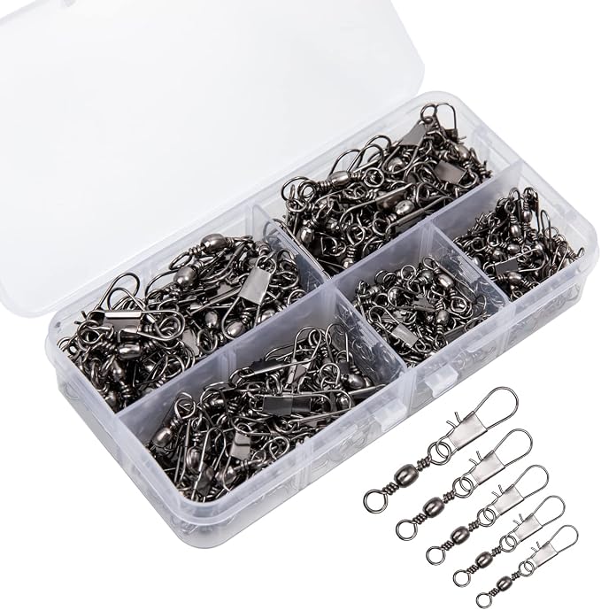 GREATFISHING 200PCS High Strength Heavy Stainless Steel Split Ring Lure Connector Swivels Snap with Fishing Pliers 30lb to 120lb Test