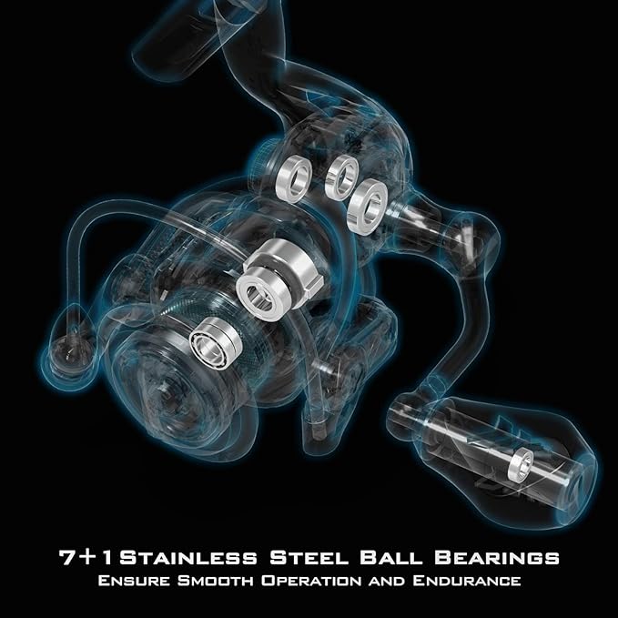KastKing Zephyr Spinning Reels – 7+1/6+1 BB – Carbon Fiber Drag – Stainless Steel Shaft – Aluminum & CNC Spool – Black/Green/Orange – Sizes 500/1000 SFS – ICE Fishing Ready Reels!