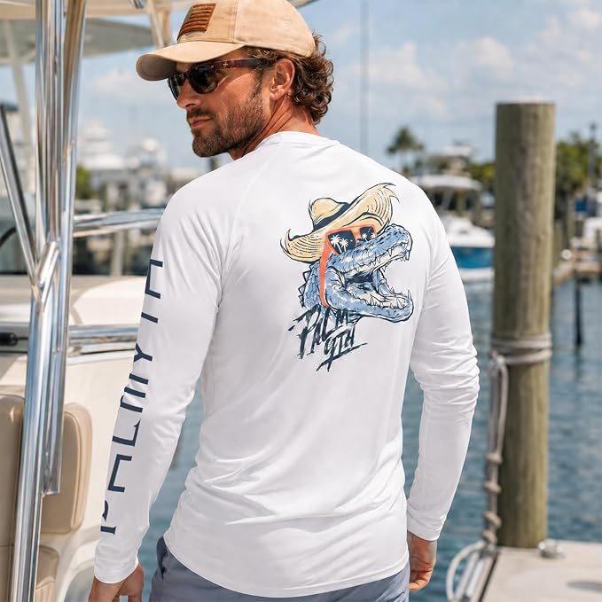 Palmyth Fishing Shirts for Men Long Sleeve UPF 50+ T Shirt Sun Protection Tee