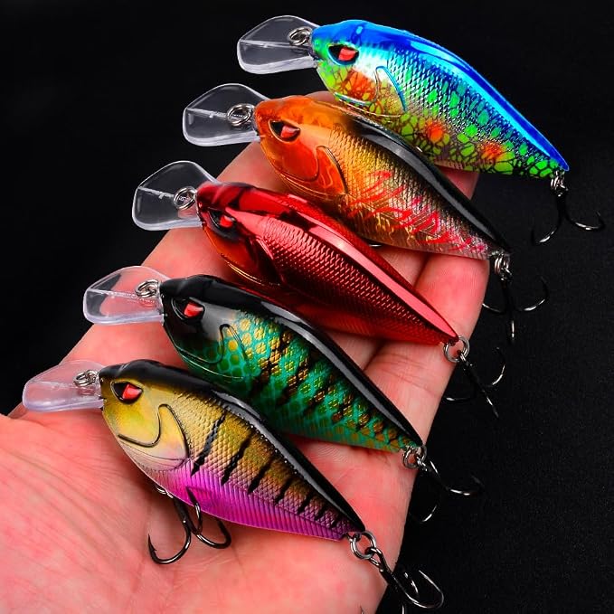 PROBEROS Crankbaits Set Fishing Lure Hard Baits Swimbaits Boat Ocean Topwater Lures Kit Fishing Tackle Hard Baits Set for Trout Bass Perch Fishing Topwater Lures Set