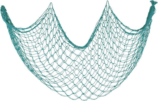 ZUEXT Aqua Decorative Fishing Net 80x40 Inch, Large Picture Fish Net, Wall Photo Hanging Fishnet for Nautical Mermaid Pirate Ocean Themed Hawaii Beach Under the Sea Party Decorations