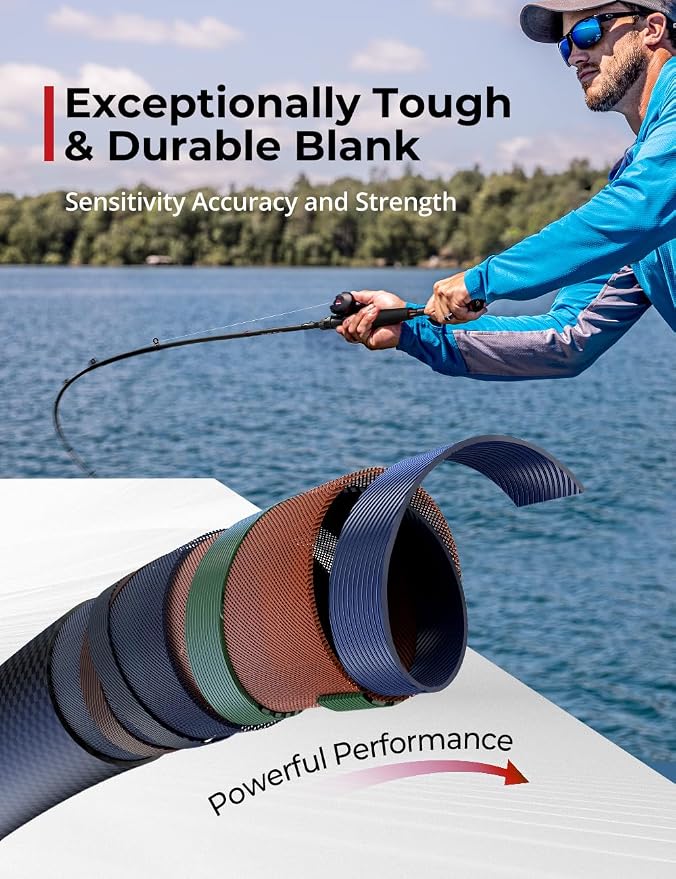 Piscifun Torrent Fishing Rod, IM6 Carbon Baitcaster Rod & Spinning Rod, High Sensitive Lightweight Casting Rod & Spinning Fishing Rod, Zirconium Oxide Rings, 2 Pieces Baitcast Rod & Spin Rod