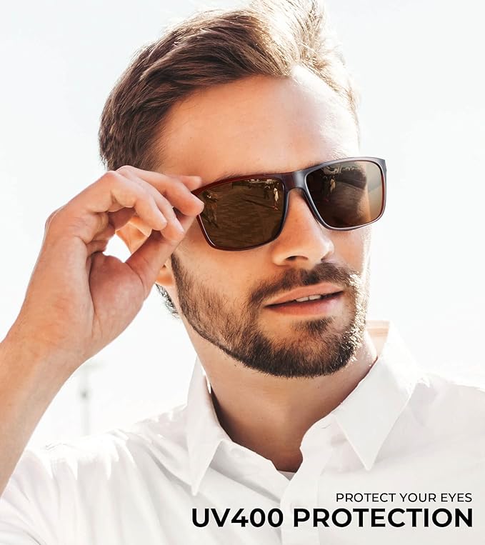 KALIYADI Polarized Mens Sun-Glasses Sunglasses-Men : Classic Sunglasses with UV Protection for Fishing Driving Golf